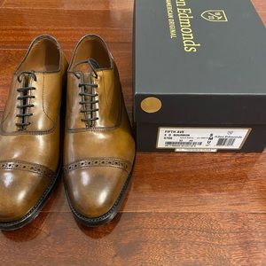 Allen Edmonds Fifth Avenue Cap-Toe Oxford Shoes, Bourbon, Size 9D NWT